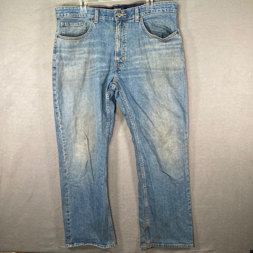 Levis Signature Workwear Jeans Mens 38x30 Distressed Paint Stained - Picture 1 of 12